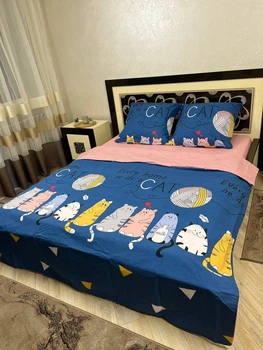 Комплект постельного белья Soft полуторный 150х215 см Котики