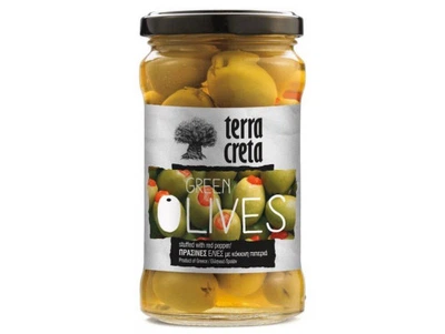 Оливки зелені з перцем Terra Creta 315 мл (17120776)