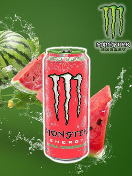 Энергетический напиток Monster Ultra Watermelon 500мл взрывчатая энергия со вкусом сочного арбуза без сахара