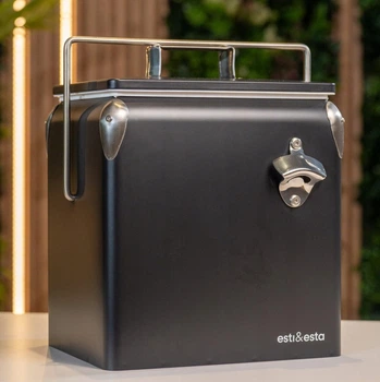Портативный туристический стальной холодильник в ретро стиле 13 л. ESTI&ESTA CM-3200-B-MP черный автохолодильник