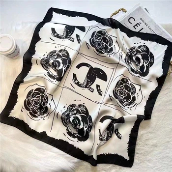 Жіноча хустка бандана шарф пов'язка на шию сумку голову Honey Fashion Accessories білий (12-173)