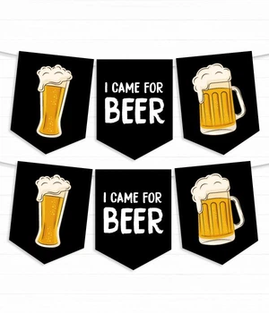 Паперова гірлянда Happy Moments "I CAME FOR BEER" 12 прапорців 2 метри (09038)