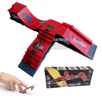 Набор фингерборд Skatepark fingerboard скейт парк пальчиковый скейт-фингерборд 4 скейта в комплекте (4568 BCEF)