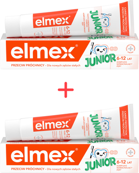 Упаковка зубной пасты Elmex Junior Детская от 6 до 12 лет 75 мл х 2 шт (2172000018843)