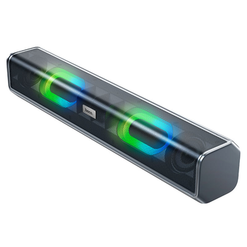 Портативная Bluetooth колонка HOCO Dazzling sound desktop wireless speaker BS49 BT5.1 USB/AUX/TF/FM metal gray