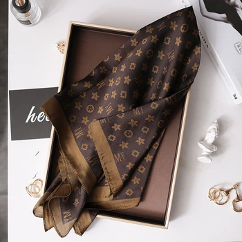 Жіноча хустка бандана шарф пов'язка на шию сумку голову Honey Fashion Accessories коричневий (12-180)