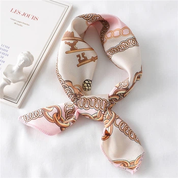 Женский платок бандана шарф повязка на шею сумку голову Honey Fashion Accessories розовый (12-185)