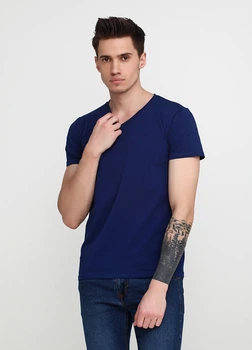 Футболка синяя "Only Man" (95-TSH-3-02-V-blue/small-silver-back-S)