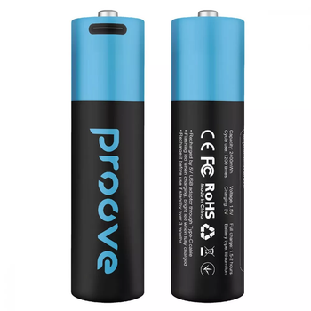 Аккумуляторные батарейки Proove Type-C Compact Energy AA 2400mWh 2 pcs Black