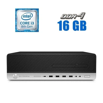 Компьютер HP EliteDesk 800 G4 SFF / Intel Core i3-8100 (4 ядра по 3.6 GHz) / 16 GB DDR4 / 240 GB SSD / Intel UHD Graphics 630 б/у