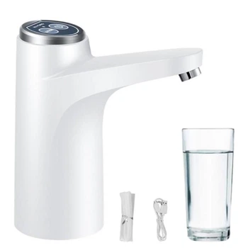 Електрична портативна помпа для бутильованої води Automatic water dispenser з USB Біла