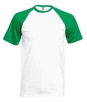 Футболка мужская Fruit of the Loom Valueweight baseball XXL Белый с салатовым (0610260WK2XL)