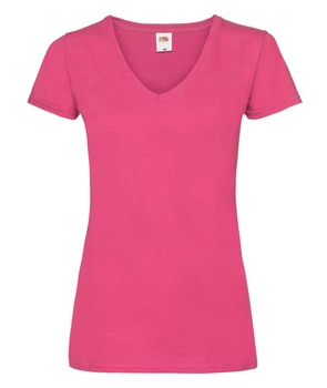 Футболка Fruit of the loom Lady-Fit v-neck XS Малиновий (61-398-0)