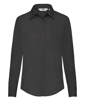 Сорочка жіноча Fruit of the Loom Poplin shirt l/s lady-fit L Чорний (065012036L)