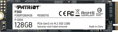 Твердотельный накопитель SSD M.2 Patriot P300 128GB NVMe 2280 PCIe 3.0 3D TLC (P300P128GM28)