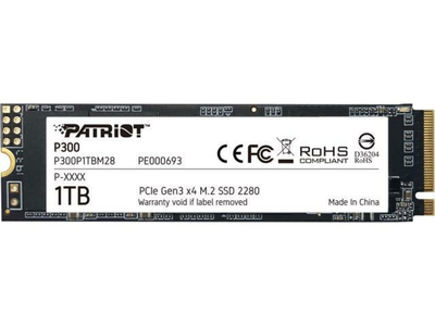 Твердотельный накопитель SSD M.2 Patriot P300 1TB NVMe 2280 PCIe 3.0x4 3D NAND TLC (P300P1TBM28)