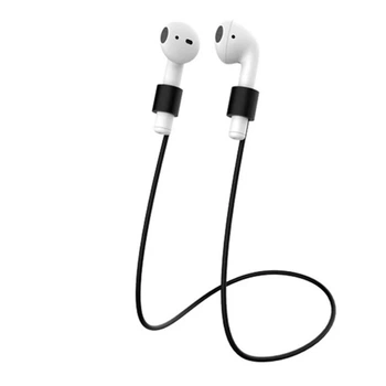 Силіконовий шнур для безпровідних навушників AirPods / ремінець на шию, чорний (86012270)
