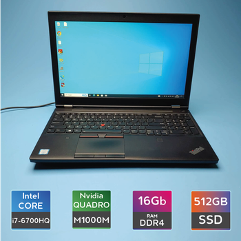 Ноутбук Lenovo ThinkPad P50 (i7-6700HQ/RAM 16GB DDR4/SSD 512GB/Quadro M1000M) Б/В (6329(6))