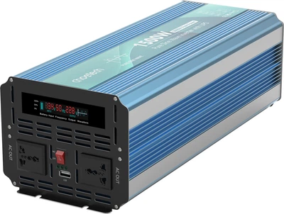 Преобразователь напряжения инвертор с зарядкой Choetech функция ИБП 12-220V 1500Вт Чистая синусоида (INV-C1500WUPS-EU)