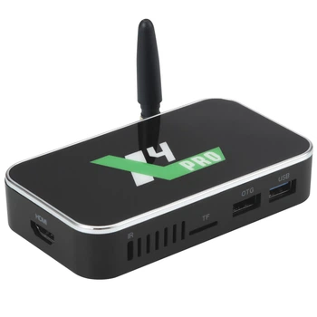 TV Медіаплеєр смарт приставка Ugoos X4 PRO 4 32Gb Amlogic S905X4 Android 11 WiFi BT Miracast AV IR RC Black (X4 PRO)