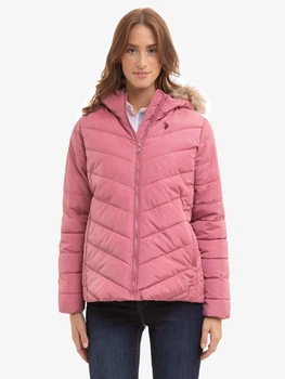 Куртка демісезонна з капюшоном жіноча U.S. Polo Assn 934614052 XS Рожева (1159806221)
