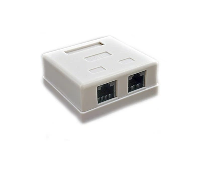 Розетка сетевая Kingda KD-WP6035 RJ-45 CAT 5 2xUTP белая (LKMTR_800330)