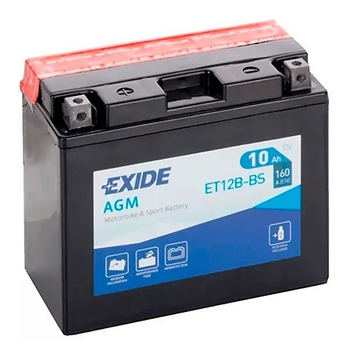 Аккумулятор 10Ah-12v Exide AGM ET12B-BS (150х70х130) L, EN160