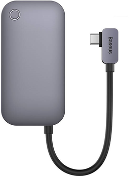 Хаб USB-C 4в1 Baseus PadJoy Series USB 3.0 + HDMI + USB-C PD + jack 3.5 mm Gray (WKWJ000013)