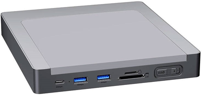 Док-станція USB-C Invzi MagХаб 8в1 do iMac з кишенею SSD Gray (744252888039)