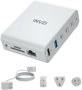 Stacja dokująca Invzi GanHub 9w1 100 W White (602309980061)