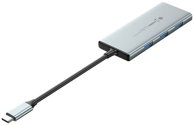 Хаб USB-C Vention HDMI + 3 x USB 3.0 + SD + TF + PD 0.15 м Gray (6922794773769)