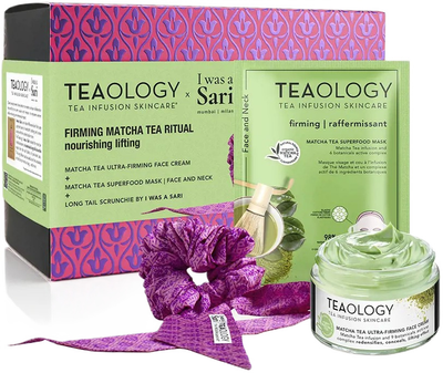 Zestaw do pielęgnacji twarzy Teaology Matcha Tea Ultra-firming Krem ultranawilżający 50 ml + Maska do twarzy 21 ml + Gumka do włosów (8050148505174)