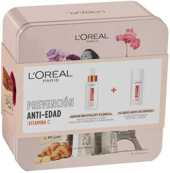 Набір для догляду за обличчям L'Oreal Paris Revitalift Clinical Case Флюїд SPF 50+ 50 мл + Відновлювальна сироватка 50 мл (8445098413066)