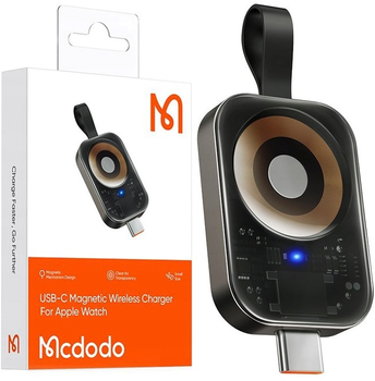Бездротова зарядка McDodo для Apple Watch, USB-C Black (6921002620628)