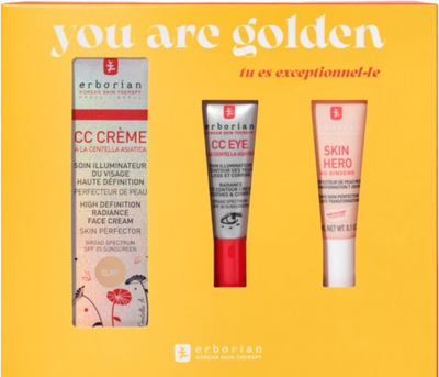 Zestaw do pielęgnacji twarzy Erborian You Are Golden Krem CC SPF 25 15 ml + Krem dla skóry wokół oczu CC 3 ml + Krem 5 ml (3253581867839)