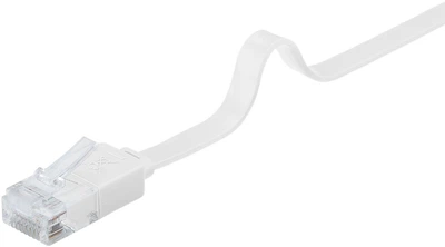 Патч-корд Goobay RJ45 UTP5e 0.5m patch AWG30 Flat D=1.5x6.0mm білий(75.09.3357)