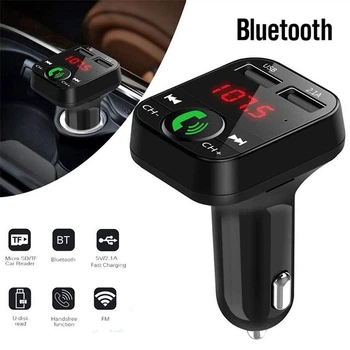 FM Трансмиттер Модулятор для авто Clefers N4 - с Bluetooth MP3 AUX - 2xUSB передатчик Черный (500890-N4)