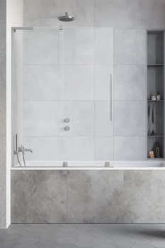 Стеклянная шторка для ванны RADAWAY Furo SL Brushed Nickel PND II 110 левая 10309588-91-01L+10112544-01-01