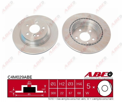 Диски гальмові ABE C4M029ABE Mercedes CLS-Class, E-Class, GLK-Class 2114230912, 24012202011, A2114230912