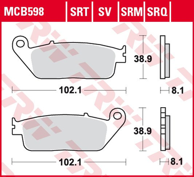 Гальмівні колодки TRW MCB598SRT