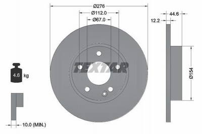 Тормозные диски TEXTAR 92131803 Mercedes A-Class 1694210012, A1694210012