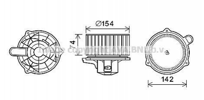 Вентилятор печі AVA COOLING HY8348 Hyundai Santa Fe, IX55, IX35 971132B000