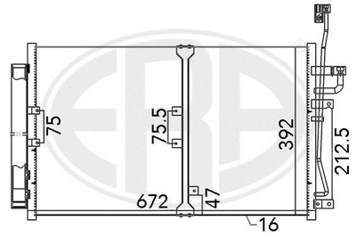 Радіатор кондиціонера ERA 667140 Chevrolet Captiva 4817564, 4806936, 4803979