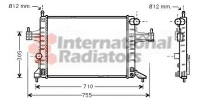 Радіатор охолодження двигуна Van Wezel 37002306 Opel Combo, CORSA 09201956, 1300237, 95513833