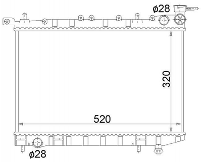 Радиатор охлаждения двигателя STARLINE DN2123 2141050Y10, 2141050Y11, 2141062C00