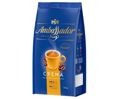 Кава натуральна смажена в зернах Crema TM Ambassador 1000 g
