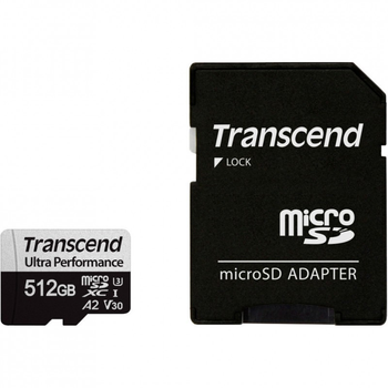 Карта памяти Transcend 512GB microSDXC class 10 UHS-I U3 A2 (TS512GUSD340S) (205086)