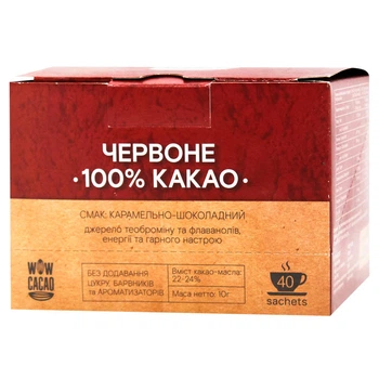 Какао порошок WOW Cacao 100% Красное 40х10г (20613058)