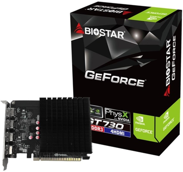 Karta graficzna Biostar PCI-Ex GeForce GT730 4GB GDDR3 (64bit) (902/1334) (4 x HDMI) (VN7313TG46)
