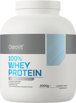 Протеїн OstroVit 100% Whey Protein 2000 г Полуничний крем (5903933910314)